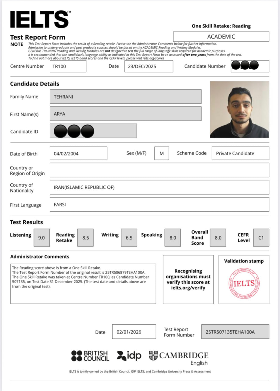 نتیجه آیلتس