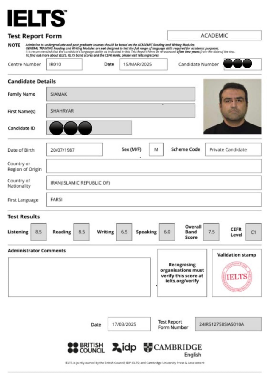 نتیجه آیلتس