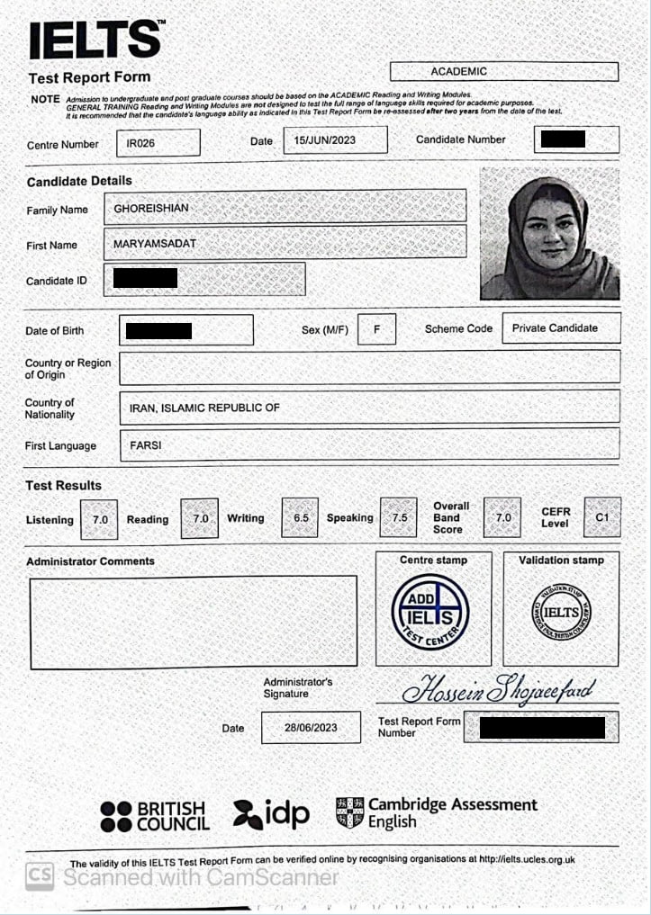 نتیجه آیلتس