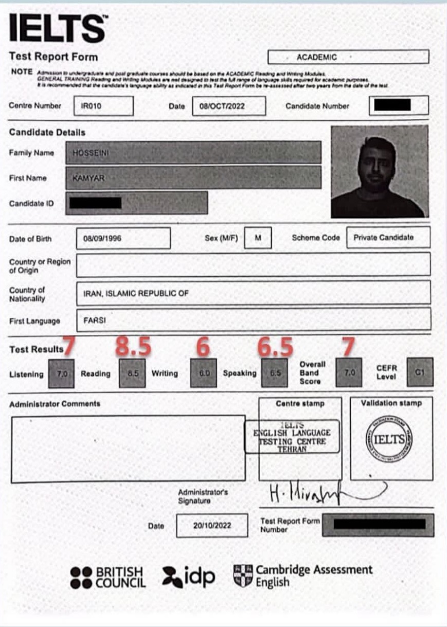 نتیجه آیلتس